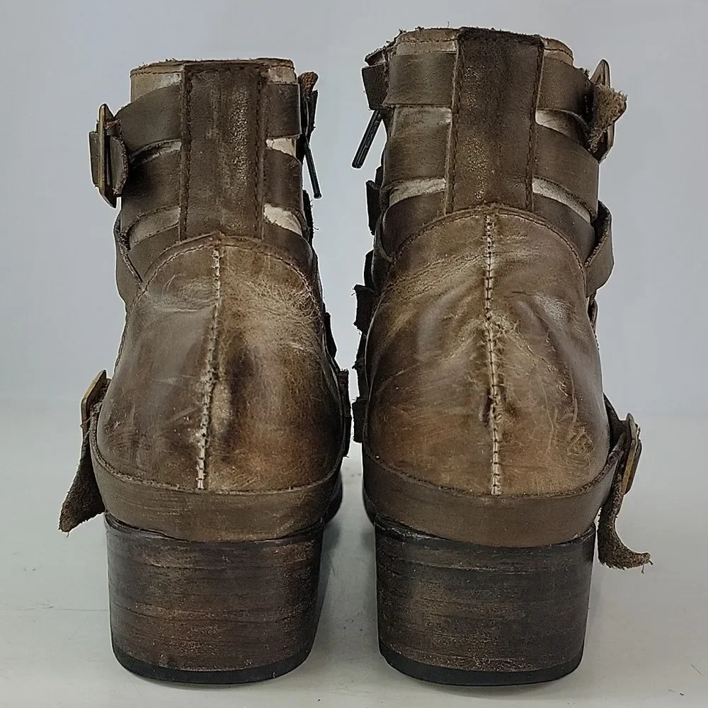 Freebird‎ By Steven Sammi Brown Leather Ankle Boots